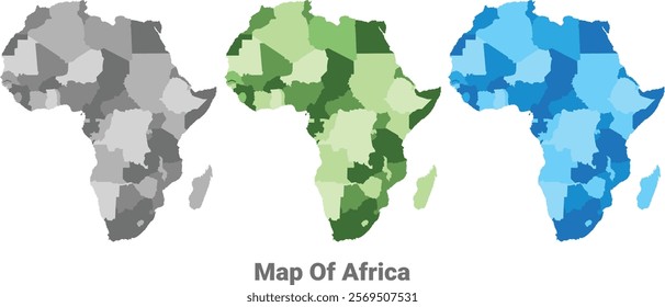 Africa map in different colors