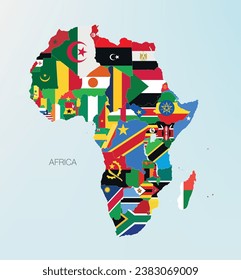 the africa map divided by countries. Vector illustration