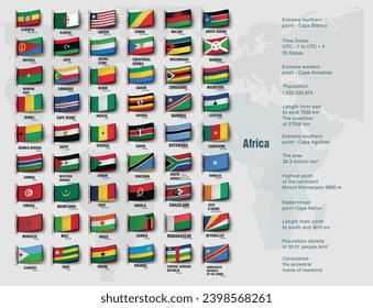 the africa map divided by countries. Vector illustration