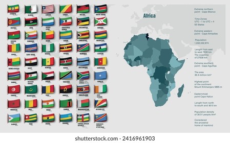 die afrikanische Karte, aufgeteilt nach Ländern. Vektorgrafik