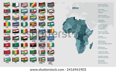 the africa map divided by countries. Vector illustration