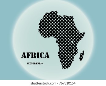 Africa map dot planet, lines, global world map halftone concept. Vector illustration eps 10.