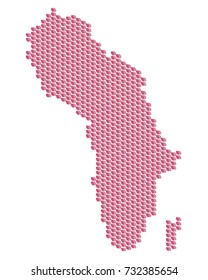 Africa map dotes isometric