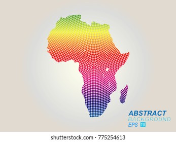 Africa map dots. All elements are separated Abstract linear polygonal white background. Vector illustration EPS 10 .