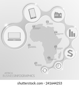 Africa Map and Elements  Infographic. Vector illustration.