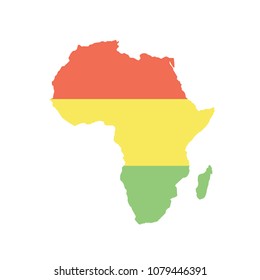 Africa Map with Flag of Ghana. Flat Vector Design of Ghana Flag and African Map. 