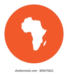 Africa Map Flat White Symbol Orange Stock Vector (Royalty Free ...