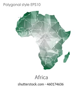 Africa map in geometric polygonal,mosaic style.Abstract gems triangle,modern design background. Vector illustration EPS10