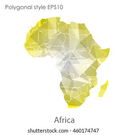 Africa map in geometric polygonal,mosaic style.Abstract gems triangle,modern design background. Vector illustration EPS10
