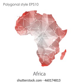 Africa map in geometric polygonal,mosaic style.Abstract gems triangle,modern design background. Vector illustration EPS10