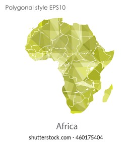 Africa map in geometric polygonal,mosaic style.Abstract gems triangle,modern design background. Vector illustration EPS10