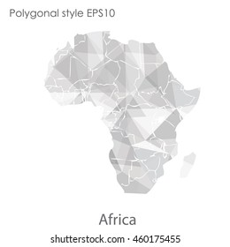 Africa map in geometric polygonal,mosaic style.Abstract gems triangle,modern design background. Vector illustration EPS10