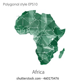 Africa map in geometric polygonal,mosaic style.Abstract gems triangle,modern design background. Vector illustration EPS10