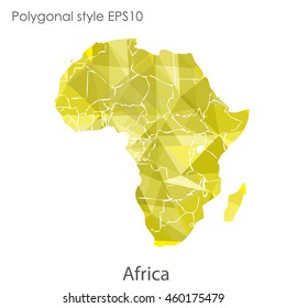 Africa map in geometric polygonal,mosaic style.Abstract gems triangle,modern design background. Vector illustration EPS10