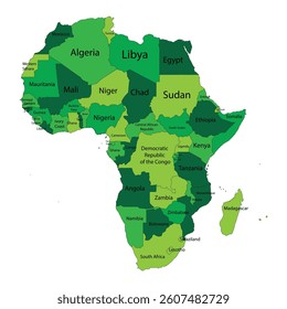 Africa map gradient flat green color isolated vector design graphic