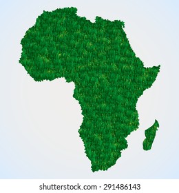 Africa map from grass