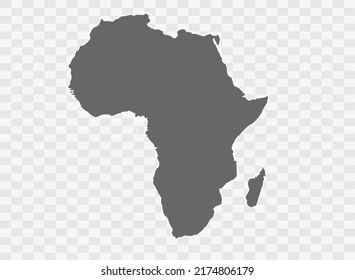 africa Map grey Color on Background png