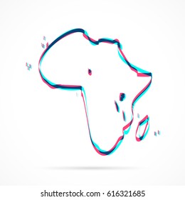 Africa Map hand drawn with blue and pink highlighters, isolated on a blank background.
Vector illustration, easy to edit, manipulate, resize or colorize.