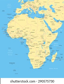 Africa map - highly detailed vector illustration