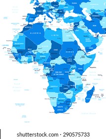 Africa map - highly detailed vector illustration