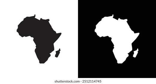 ícone do mapa da áfrica Conjunto de logotipo do vetor de arte de linha preta