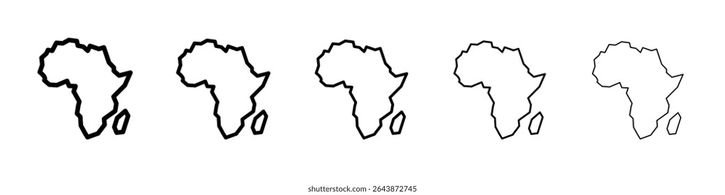 ícone do mapa da áfrica sinal de vetor preto e branco