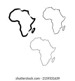 Africa map icon. isolated on white background. Vector illustration.