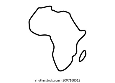 Diseño de línea de iconos de mapas de África