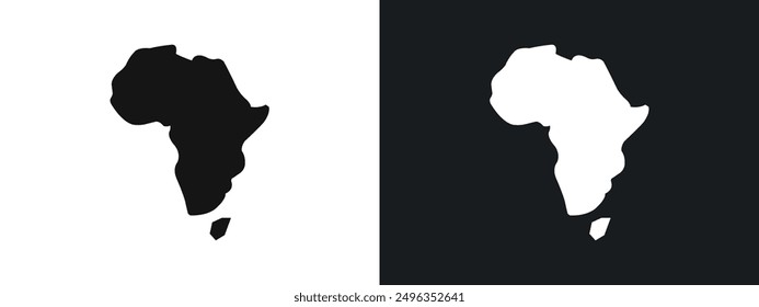 africa map symbol lineare grafik set vektor in schwarz
