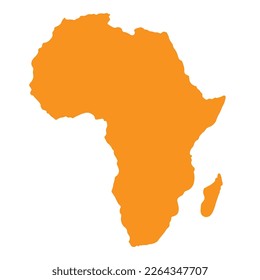 Africa map icon on white background. Africa map silhouette sign, flat style. Vector