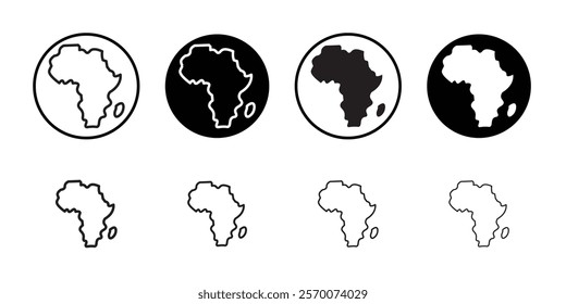 africa map icon Outline vector for web ui