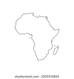 Africa map icon with plain black vector illustration design