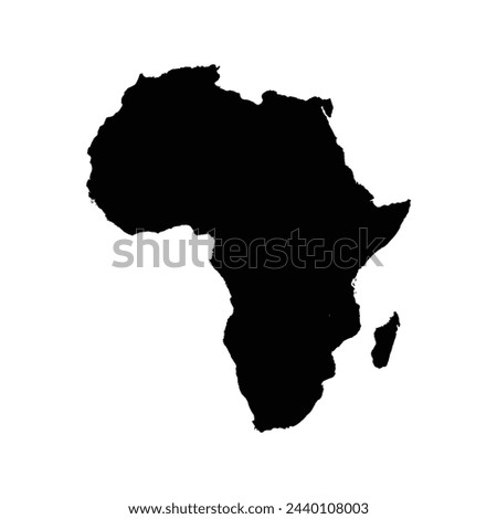 Africa map icon with plain black vector illustration design