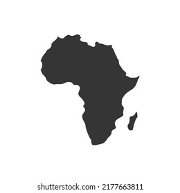 Africa Map Icon Silhouette Illustration. African Vector Graphic Pictogram Symbol Clip Art. Doodle Sketch Black Sign.