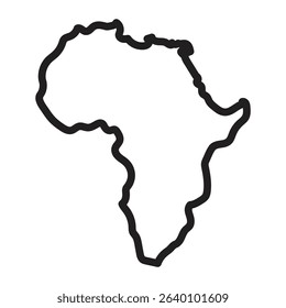 africa map icon Thin line illustration