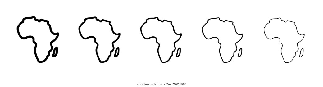 africa map icon vector outline symbol or illustration