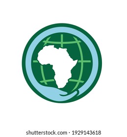 Africa map illustration and hand, vector art.