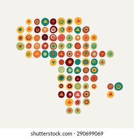 Africa - map illustration with tribal pattern