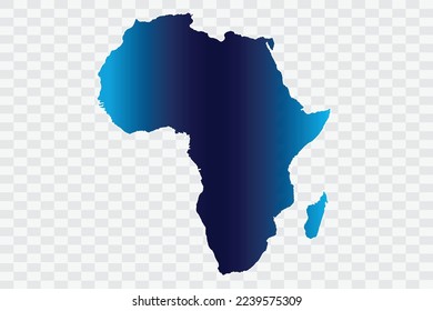 Africa Map indigo Color on White Background quality files   png