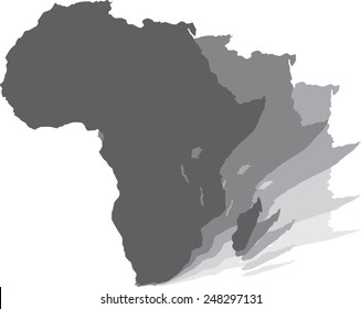 Africa map, isolated on white background, vector, scrolling as newspapers