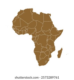 Africa map isolated on white background. for website layouts, background, education, precise, customizable, Travel worldwide, map silhouette backdrop, earth geography, political, reports.