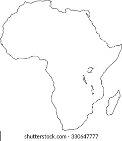 Africa map, isolated on white background, vector
