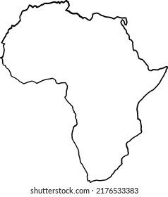 Africa Map Line Art Vector Stock Vector (Royalty Free) 2176533383 ...