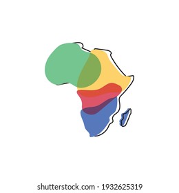 Africa map logo design illustration, vector template