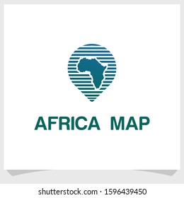 Africa map logo design template, traveling logo design vector