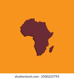 Africa map logo icon flat vector design