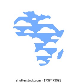 Africa map logo made of clouds