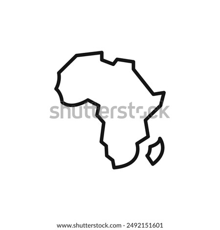 africa map logo sign vector outline