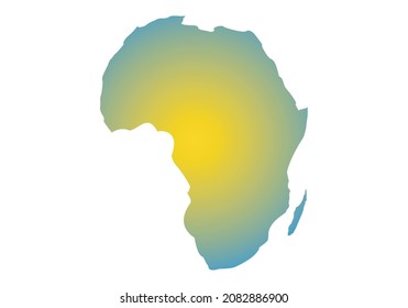 
Africa map with Madagascar island in yellow and blue gradient on white background
