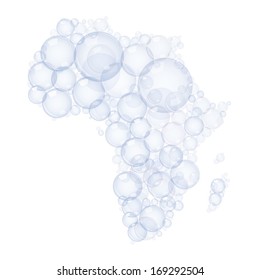 Africa map made of bubbles